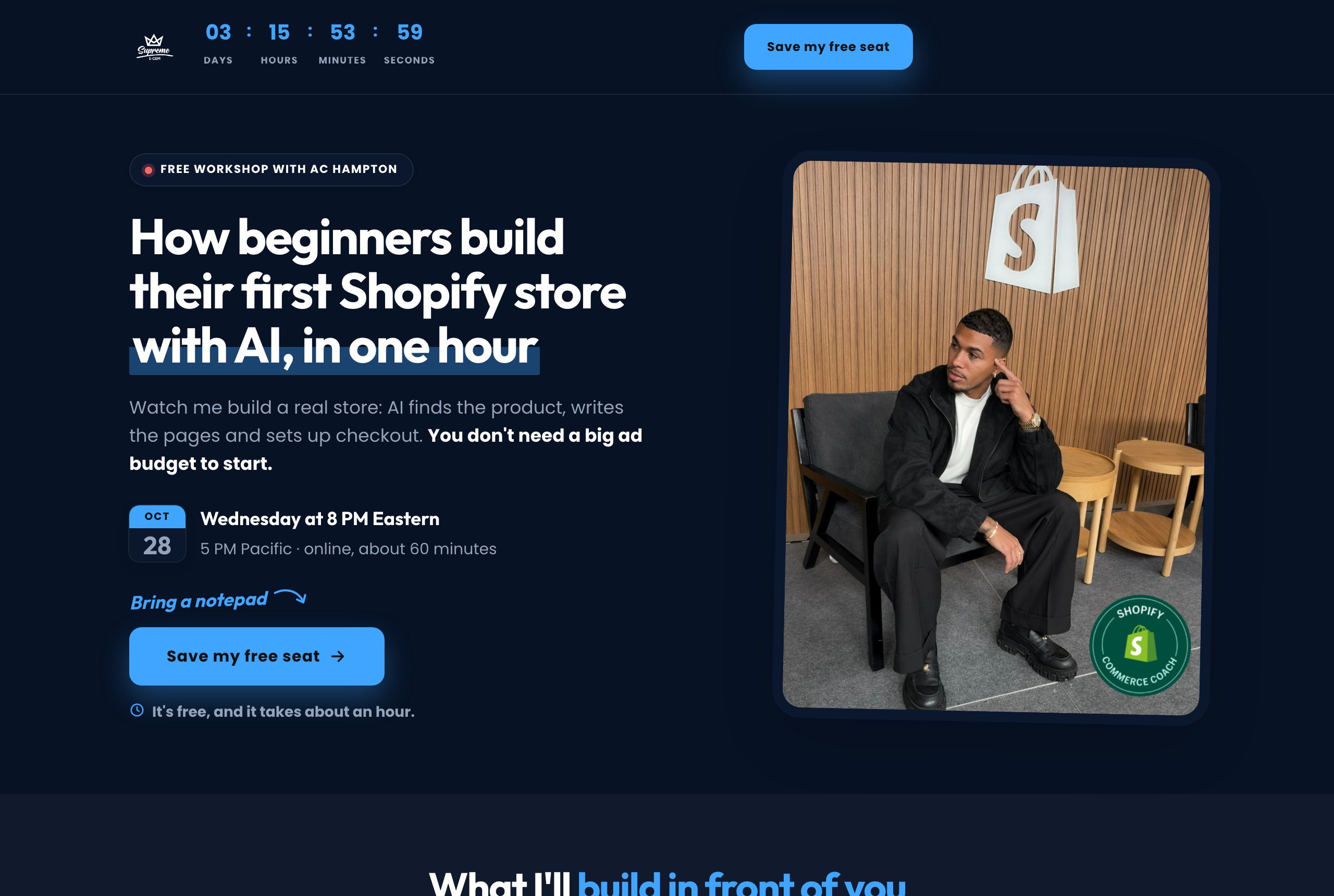 The Supreme Ecom registration page